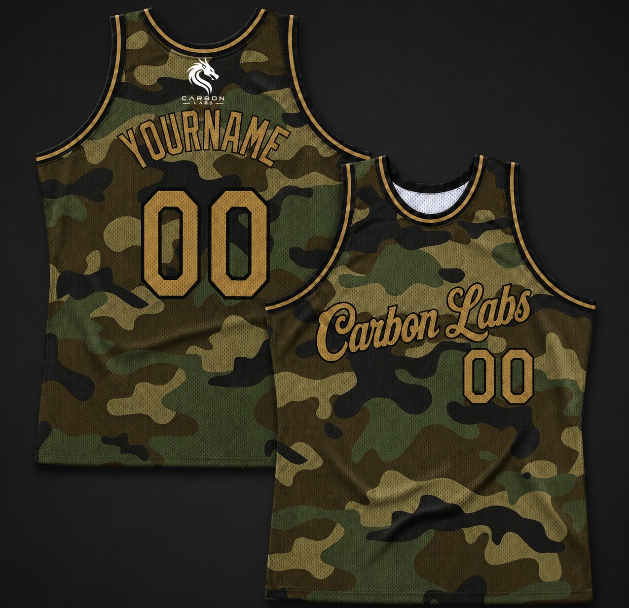 Carbon Labs camouflage basketball jersey